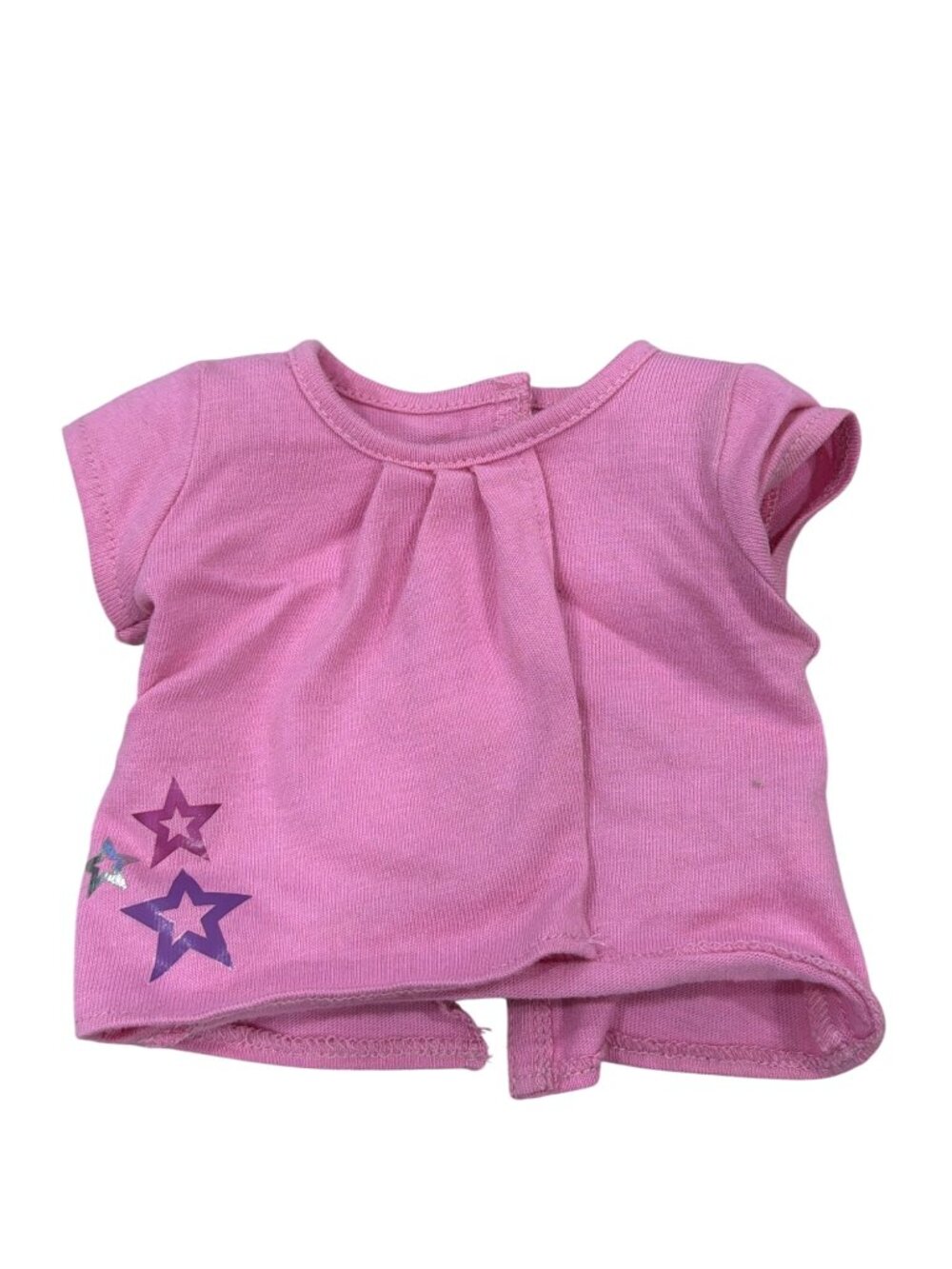 American Girl Pink Doll Shirt Stars Design Back Closure